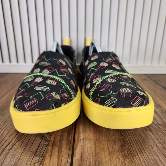 TOMS Venice Late Night Food Print Canvas Mens Size 12 Black Yellow Loafers Shoes main image 7